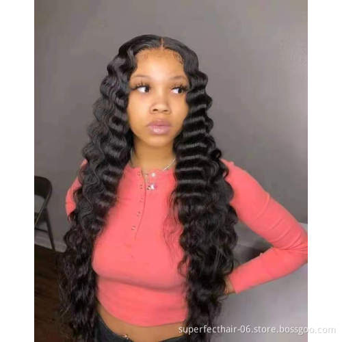 100% Brazilian 12 inch-30 inch Human Hair Wig Transparent Swiss lace wig,Deep Wave Cuticle Aligned Lace Front Wig